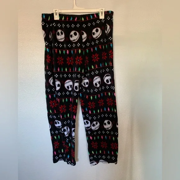 Women's Nightmare Before Christmas Jack Skellington Plush Pajama Set - 2-Piece Disney PJs - View #4